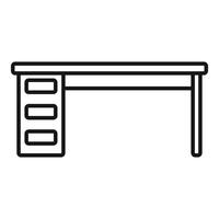 Office desk with drawers line icon representing workspaces vector