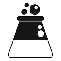 Chemical flask bubbling experiment icon simple style vector