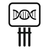 Gmo engineering equipment working with dna chain icon, outline style vector