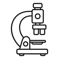Microscope in simple line style for science and education icon vector