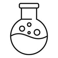Chemical flask bubbling with liquid icon vector outline