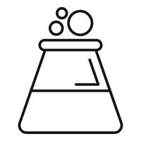 Chemical flask bubbling experiment icon outline style vector