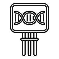 Laboratory equipment showing dna structure on screen icon vector outline