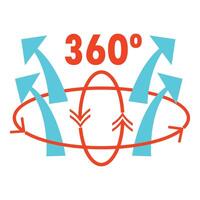 360 degrees rotating arrows showing process stages vector