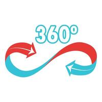 360 degree angle showing continuous process with arrows vector