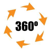 360 degrees angle sign showing full rotation vector