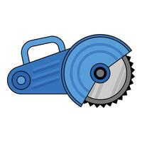 Blue angle grinder power tool for construction workers vector