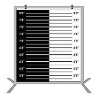 Police lineup or mugshot background with height chart vector
