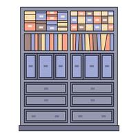 Large office cabinet displaying organized files and folders vector