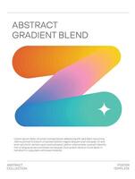 Minimalist poster design template with dynamic gradient blend shape. vector