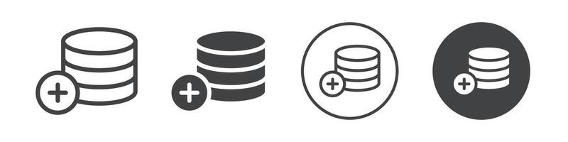Add database icon logo outline vector