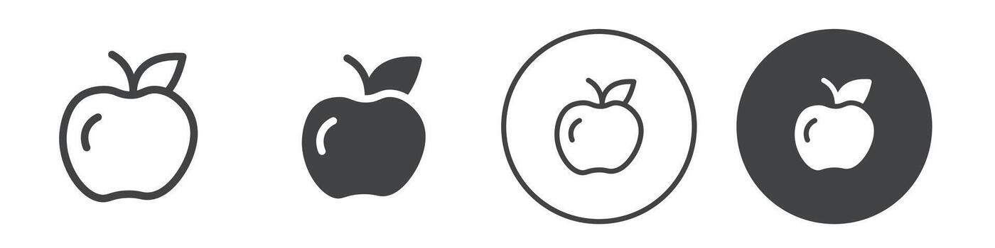 manzana icono logo contorno vector