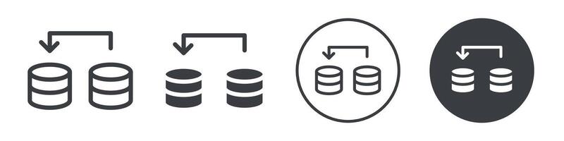 Database transfer files icon logo outline vector