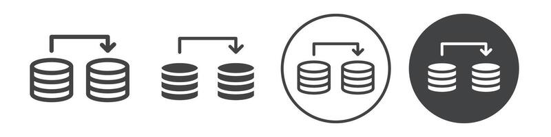 Database transfer files icon logo outline vector