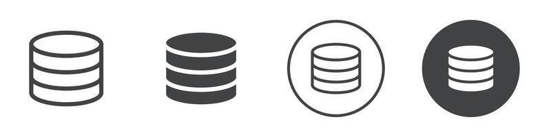 Database storage icon logo outline vector
