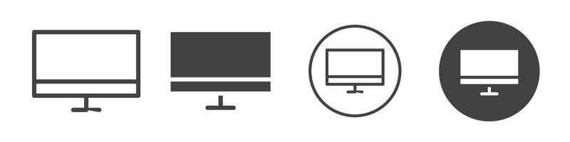desktop computer icon logo outline vector