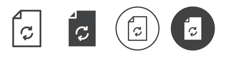 Document file sync icon logo outline vector