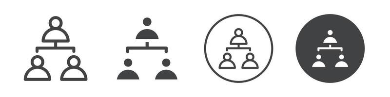 Hierarchical structure icon logo outline vector