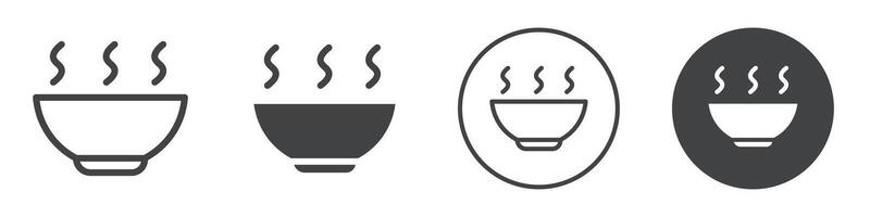 Hot soup bowl icon logo outline vector