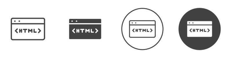 HTML code with meta tags icon logo outline vector