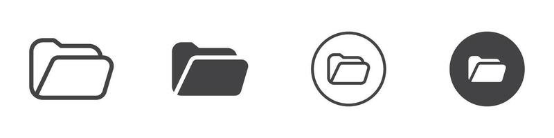 Open file folders icon logo outline vector