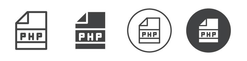 PHP file icon logo outline vector