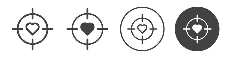 Target with heart icon vector