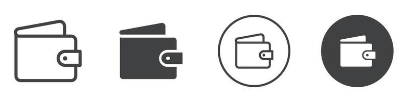 Wallet icon set vector