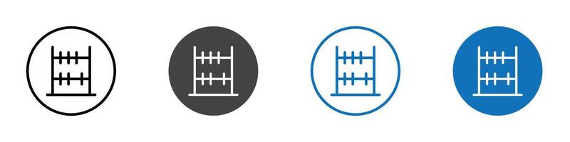 Abacus icon flat editable icon mark set. vector