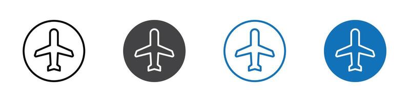 Aeroplane icon flat editable icon mark set. vector