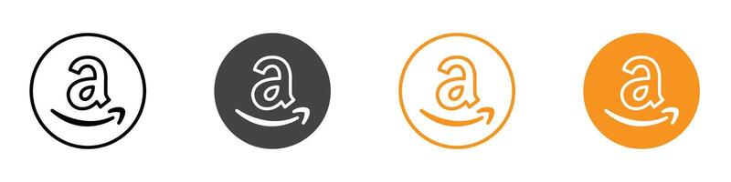 Amazon icon flat editable icon mark set. vector