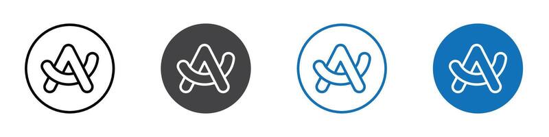 Arc browser icon flat editable icon mark set. vector