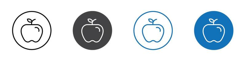 Apple icon flat editable icon mark set. vector