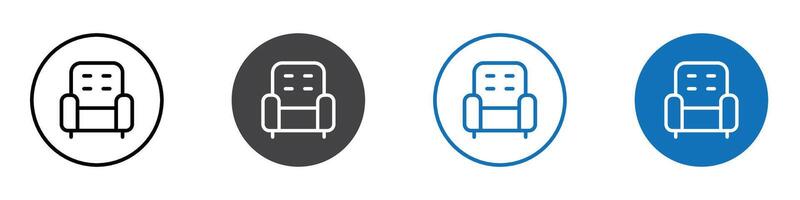 Arm chair icon flat editable icon mark set. vector