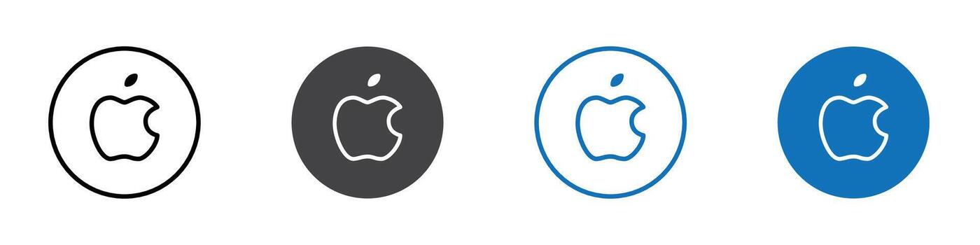 manzana icono plano editable icono marca colocar. vector