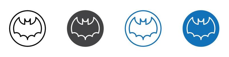 Bat icon flat editable icon mark set. vector