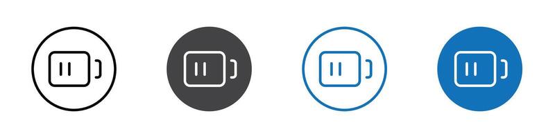 Battery icon flat editable icon mark set. vector