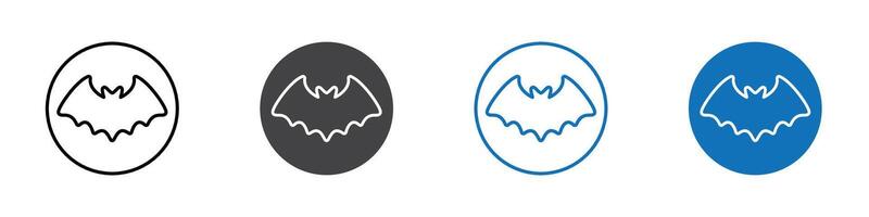 Bat icon flat editable icon mark set. vector