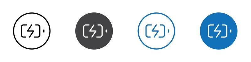 Battery icon flat editable icon mark set. vector