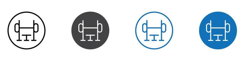 Bench press icon flat editable icon mark set. vector