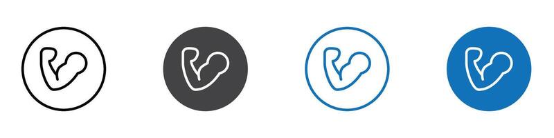 Bicep icon flat editable icon mark set. vector