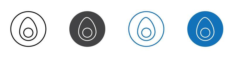 Boiled egg icon flat editable icon mark set. vector