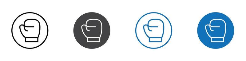 Boxing glove icon flat editable icon mark set. vector