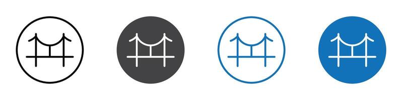 Bridge icon flat editable icon mark set. vector
