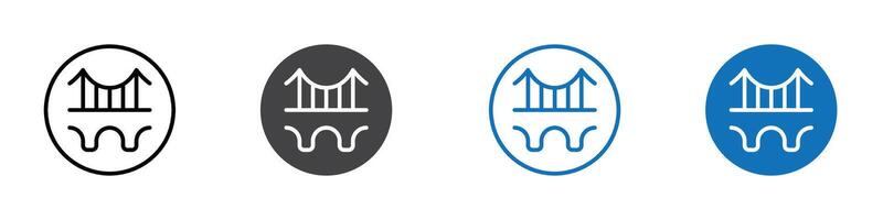 Bridge icon flat editable icon mark set. vector