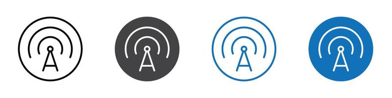 Broadcast icon flat editable icon mark set. vector