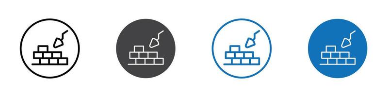Build wall icon flat editable icon mark set. vector