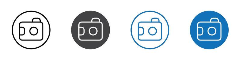 Camera icon flat editable icon mark set. vector