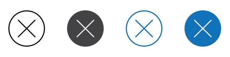 Cancel icon flat editable icon mark set. vector
