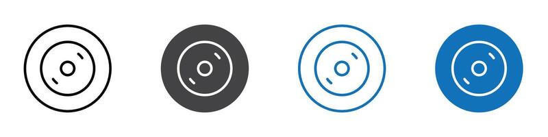 Cd icon flat editable icon mark set. vector